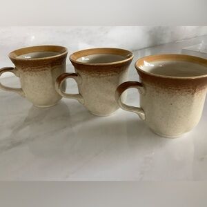 Vintage Mikasa Whole Wheat Pattern E8000 Stoneware Mugs | Set of 3 Farmhouse